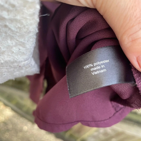 LANE BRYANT PURPLE SHEER FLOWY WAIST TIE BLOUSE - Picture 4 of 4